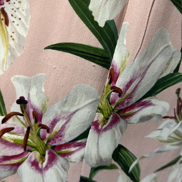 Dolce & Gabbana Light Pink Floral Midi Dress - Size 44 (US size 8) - Picture 2 of 10